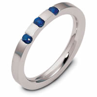 Palladium Sapphire Wedding Band (0.12ct tw.)