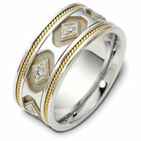 18K Hand Made Gold Diamond Wedding Ring(0.14ct.  tw.)