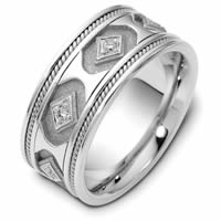 18K Hand Made Gold Diamond Wedding Ring(0.14ct.  tw.)