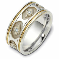 Item # 122281 - 14K Hand Made Gold Diamond Wedding Ring
