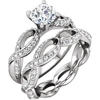 Item # 127641ABPP - Infinity Inspired Engagement Ring Matching Band