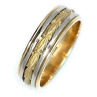 Item # 210688PE - Wedding Ring, 18 kt White and Yellow Gold