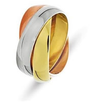 18 Kt Tri-Color Gold Russian Wedding Band