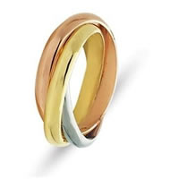 Item # 211181 - 14 Kt Tri-Color Gold Russian Wedding Band