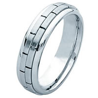 Platinum Hand Made Brick Wedding Band