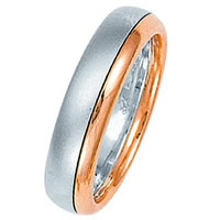 18 Kt Rose and White Gold Wedding Band