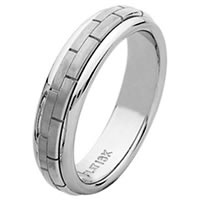 18 Kt White Hand Made Wedding Band