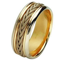 18 Kt Two-Tone Hand Made Braided Wedding Band