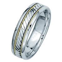 18 Kt Two-Tone Hand Made Braided Wedding Band