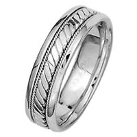Platinum Hand Made Braided Wedding Band