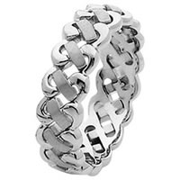 18 Kt White Gold Hand Made Braided Wedding Band