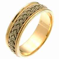 18Kt Two-Tone Hand Made Braided Wedding Band