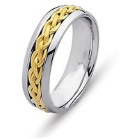 Item # 21473E - 18K white and Yellow Gold Wedding Ring