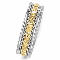 18K Two-Tone Wedding Band
