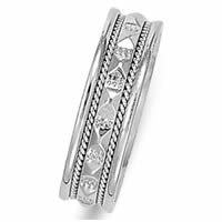 14K White Gold Wedding Band