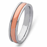 Item # 21529PE - Wedding Ring, Platinum & 18 Kt Rose Gold