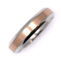 Wedding Ring, Platinum & 18 kt PINK GOLD