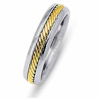 18 Kt Two-Tone Hand Made Wedding Ring.
