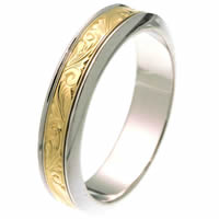 Item # 218001E - 18Kt Two-Tone Wedding Ring