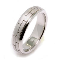 14K White Gold Hand Made Wedding Band