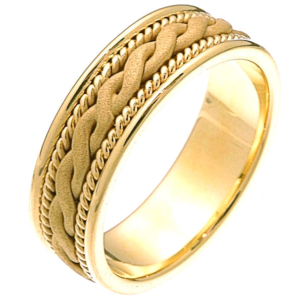 230661E 18 Kt Gold Braided Wedding Band