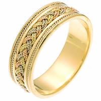 Tri-Color Braided Wedding Ring