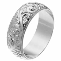 Item # 2516578W - 14 Kt Gold Hand Carved Wedding Ring