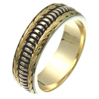 Item # 25837E - 18K, Hand Crafted Wedding Ring