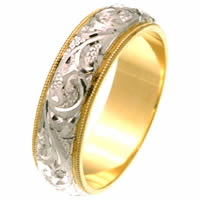Item # 2616576 - 14 Kt Two-Tone Hand Carved Ring