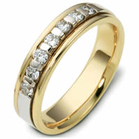 Item # 47243E - 18kt Two-Tone Diamond Wedding Ring
