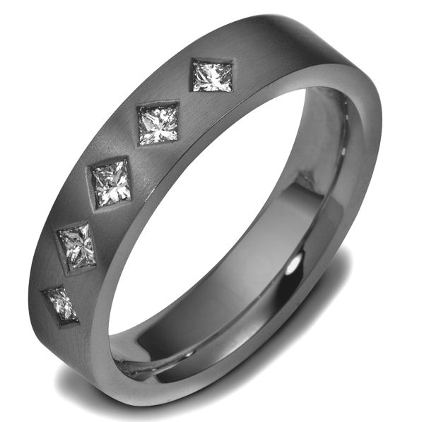 Titanium Diamond Wedding Band