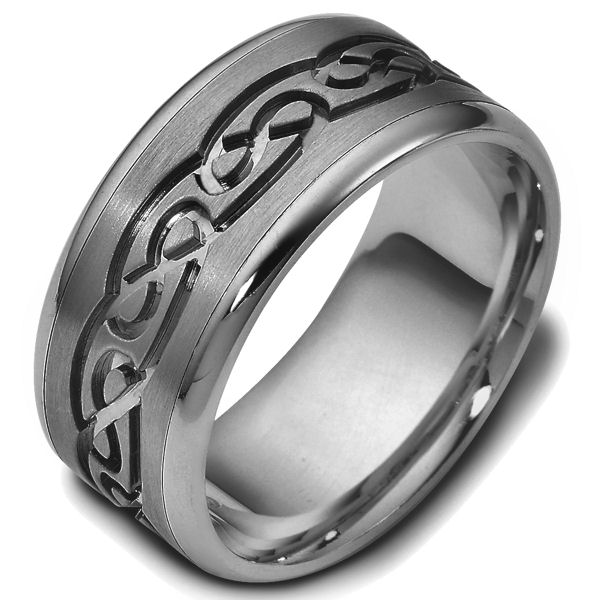 Titanium Celtic Carved Wedding Ring