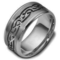 Titanium Celtic Carved Wedding Ring