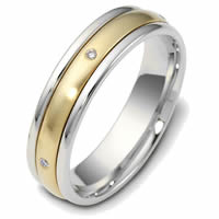 Platinum-18K Diamond Spinning Wedding Band (0.025ct. tw.)