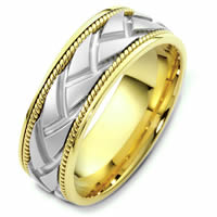Item # 48237NA - Two-Tone Handcrafted Wedding Ring