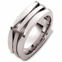 Item # 48259WE - White Gold Contemporary Square Wedding Ring