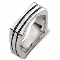 Item # 48262WE - White Gold Contemporary Square Wedding Ring