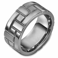 Titanium Carved Wedding Ring