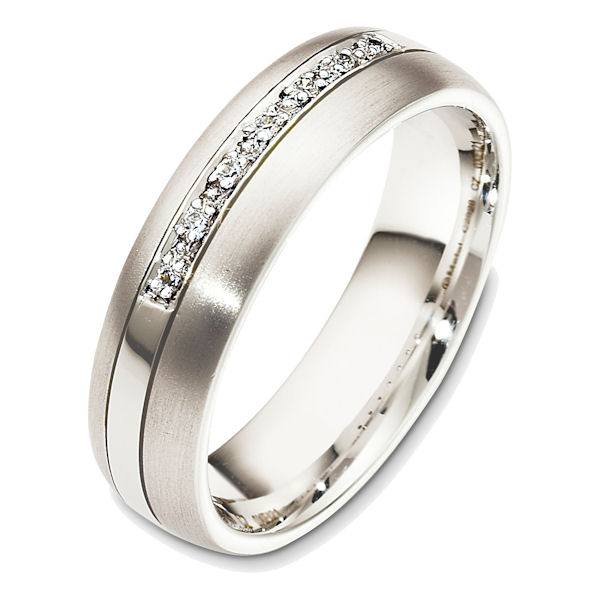 wedding band White Wedding 18k Band 18K gold Diamond white  Gold