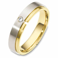 Platinum-18K Diamond Wedding Band (0.05ct. tw.)