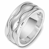 Item # 49007W - 14 K White Gold Handcrafted Wedding Ring