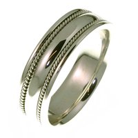 14kt White Gold Handcrafted Wedding Ring