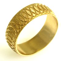 Item # 506384 - 14K Gold Carved Wedding Band