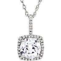Item # 655860AG - 7mm White Sapphire Necklace