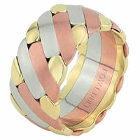 Item # 686581201E - 18 Kt Tri-Color Wedding Ring