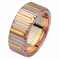 Item # 68710210E - 18 Kt Tri-Color Wedding Ring