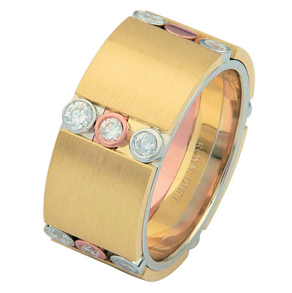687270102D 14 K TriColor Diamond Wedding Ring