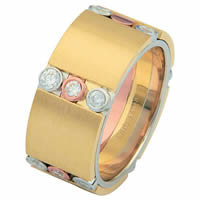 Item # 687270102D - 14 K Tri-Color Diamond Wedding Ring