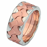 Item # 6872802RE - 18 Kt Rose & White Gold Wedding Ring