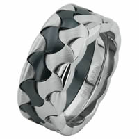 Item # 68728030W - White Gold & Black Rhodium Wedding Ring